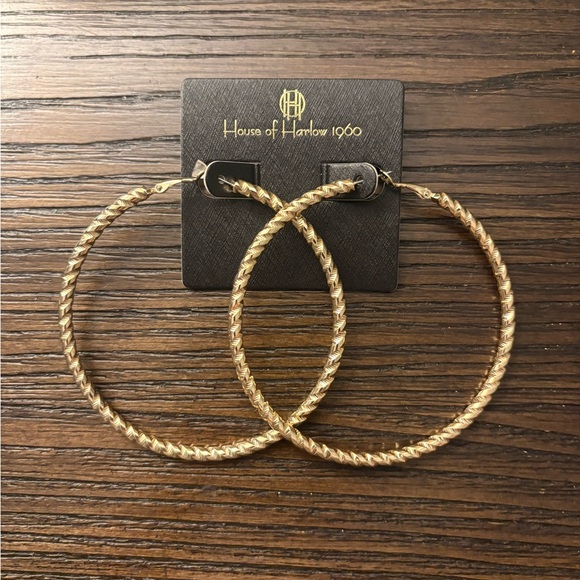 House of Harlow 1960 Jewelry - NEW House of Harlow 1960 Gold Hoop Earrings
